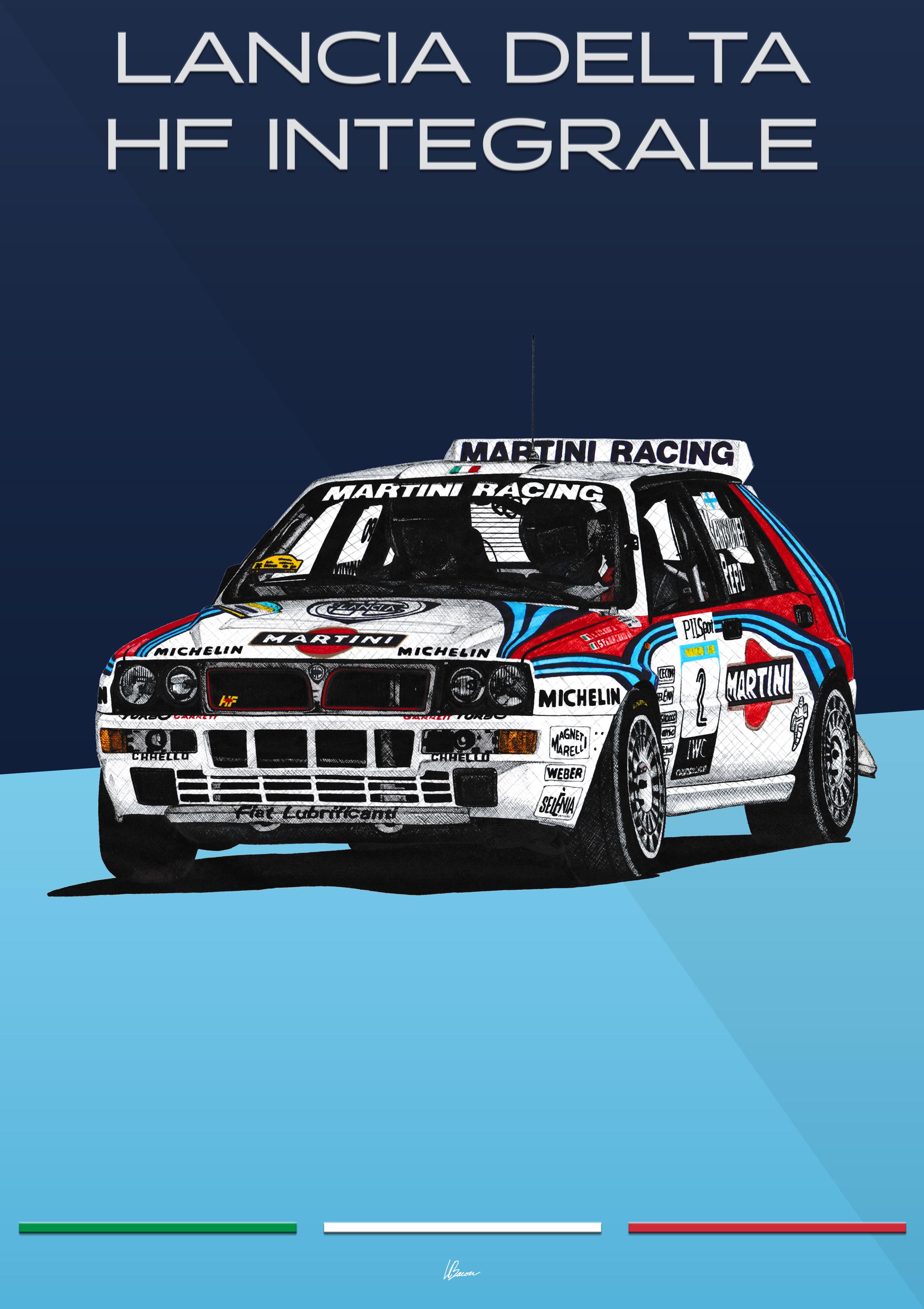 ランチア デルタ HF インテグラーレ ポスター レーシングアイコン 