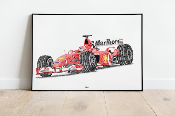 フェラーリ F2004 プリント レーシングアイコン：F1 ウォールアート