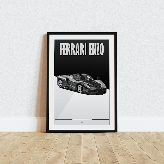 フェラーリ エンツォ ポスター ブラック 2000年代 モダン スーパーカー