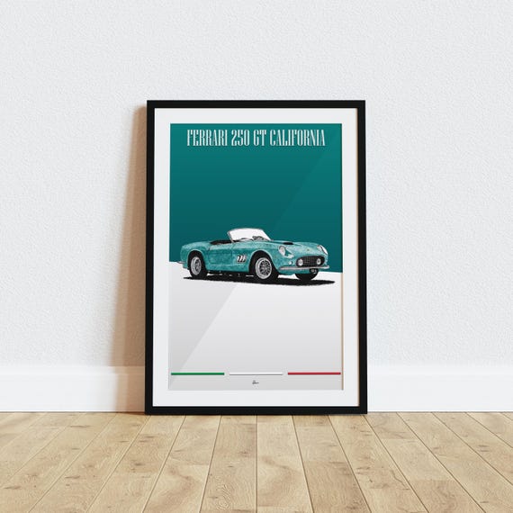 フェラーリ 250 GT カリフォルニア ポスター ティール 1950年代