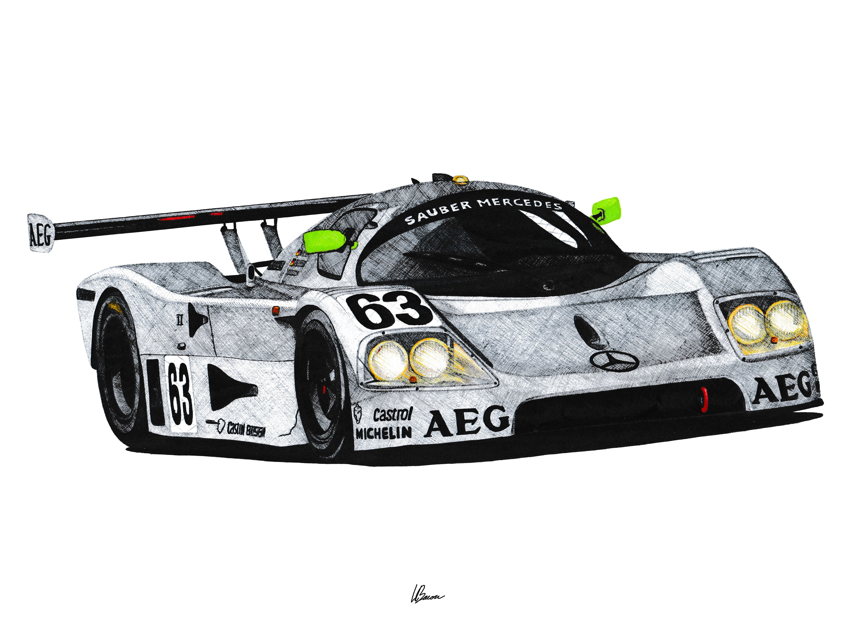 Sauber-mercedes C9 Print Racing Icons: Le Mans Prototypes Wall Art