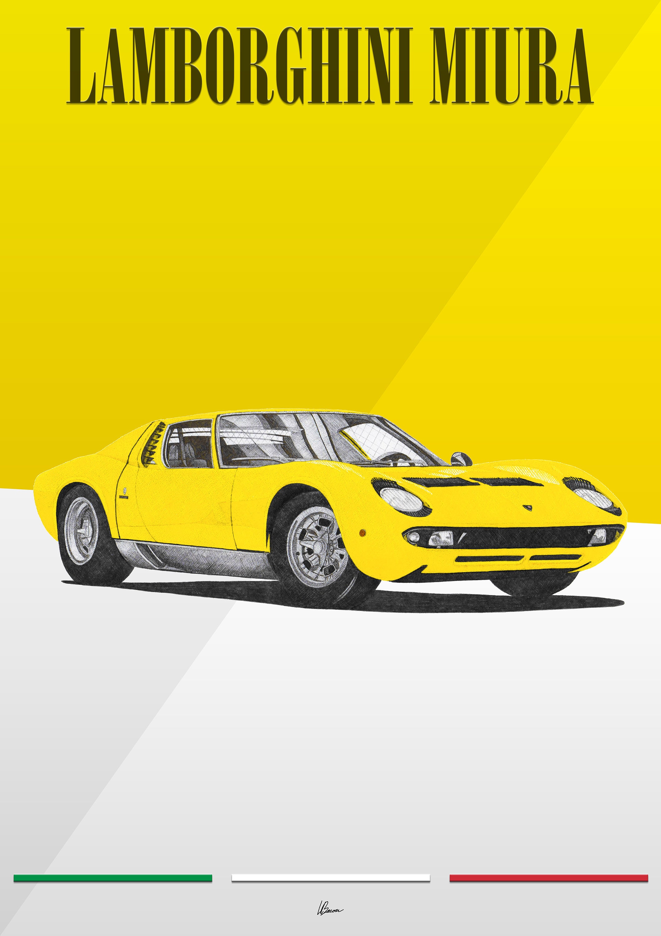 Lamborghini Miura Poster Yellow 1960s Classics Wall Art - Etsy
