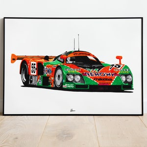 Mazda 787B Imprimir iconos de carreras: Arte de pared de prototipos de Le Mans