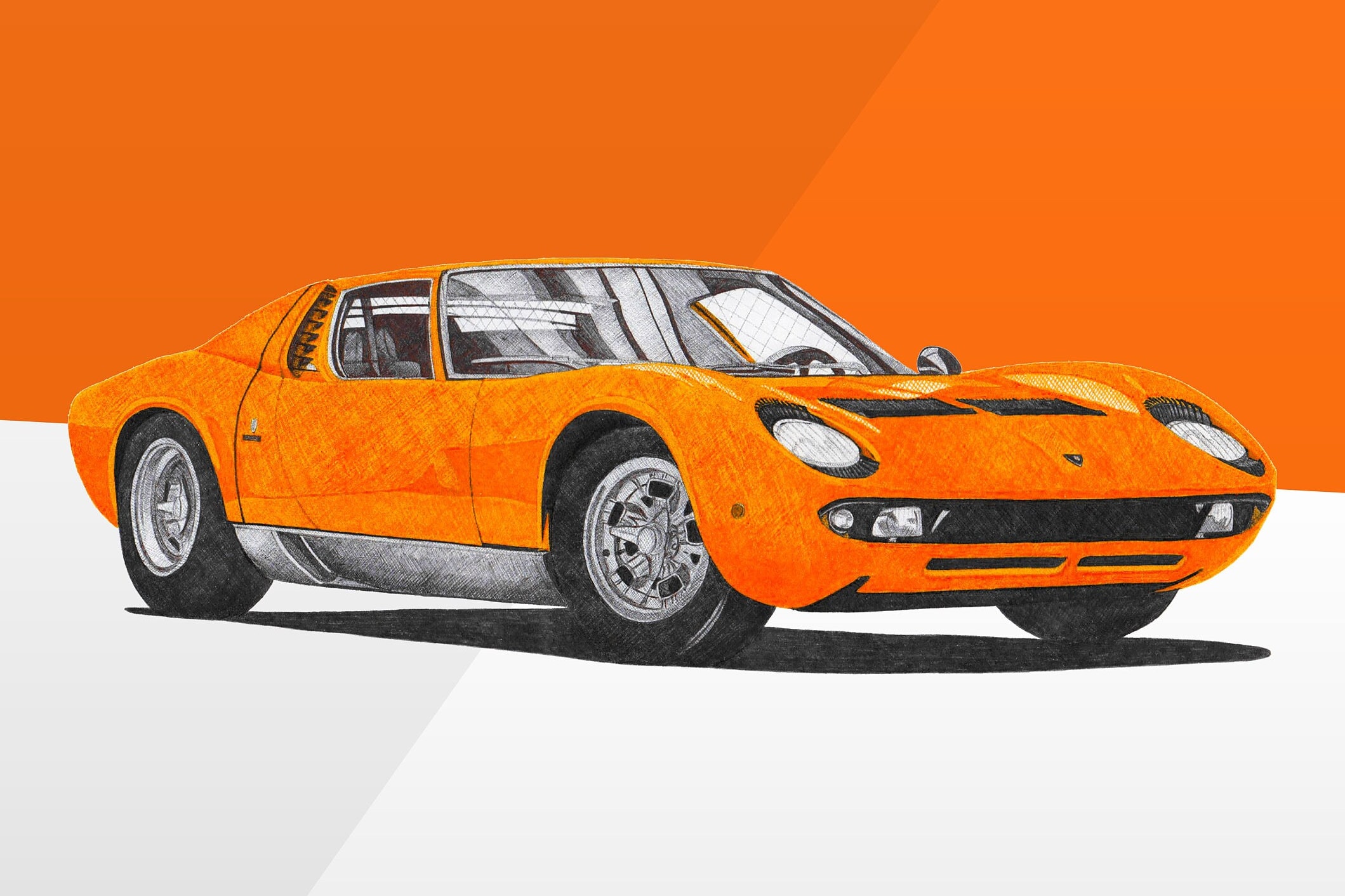 Lamborghini Miura Poster Orange 1960s Classics Wall Art - Etsy