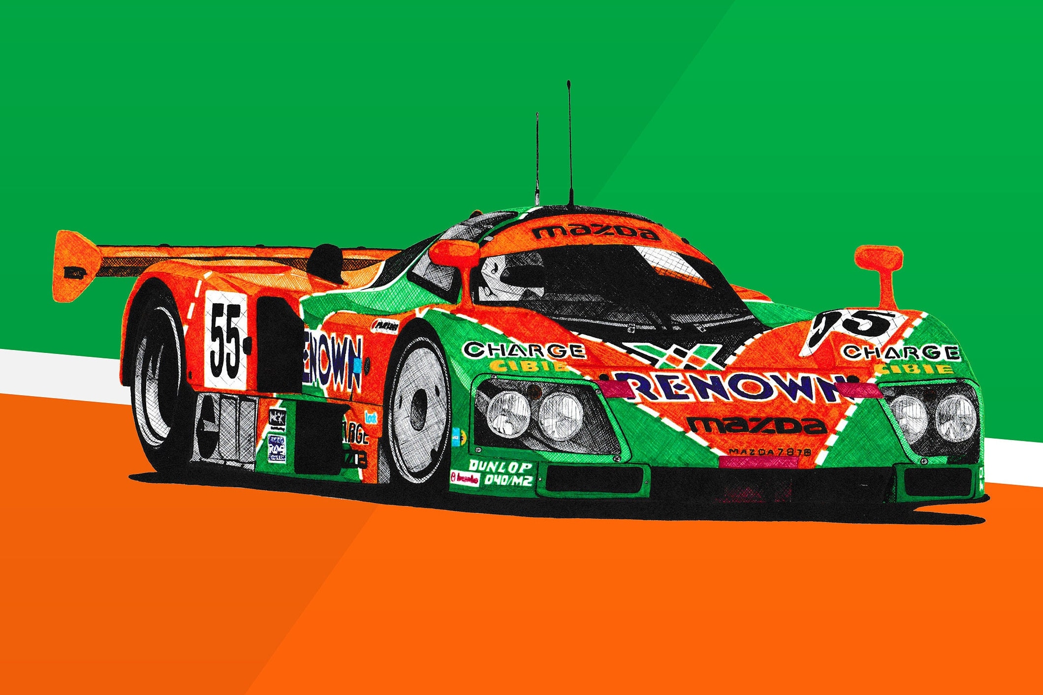 マツダ 787B ポスター レーシングアイコン：ル・マン プロトタイプ