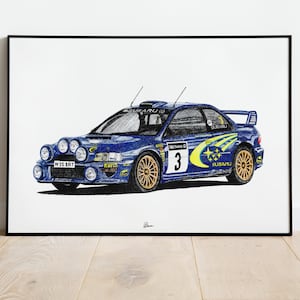 Subaru Impreza S6 WRC Print Racing Icons: Rally Wall Art