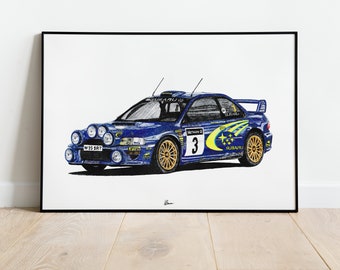 Subaru Impreza S6 WRC Print Racing Icons: Rally Wall Art