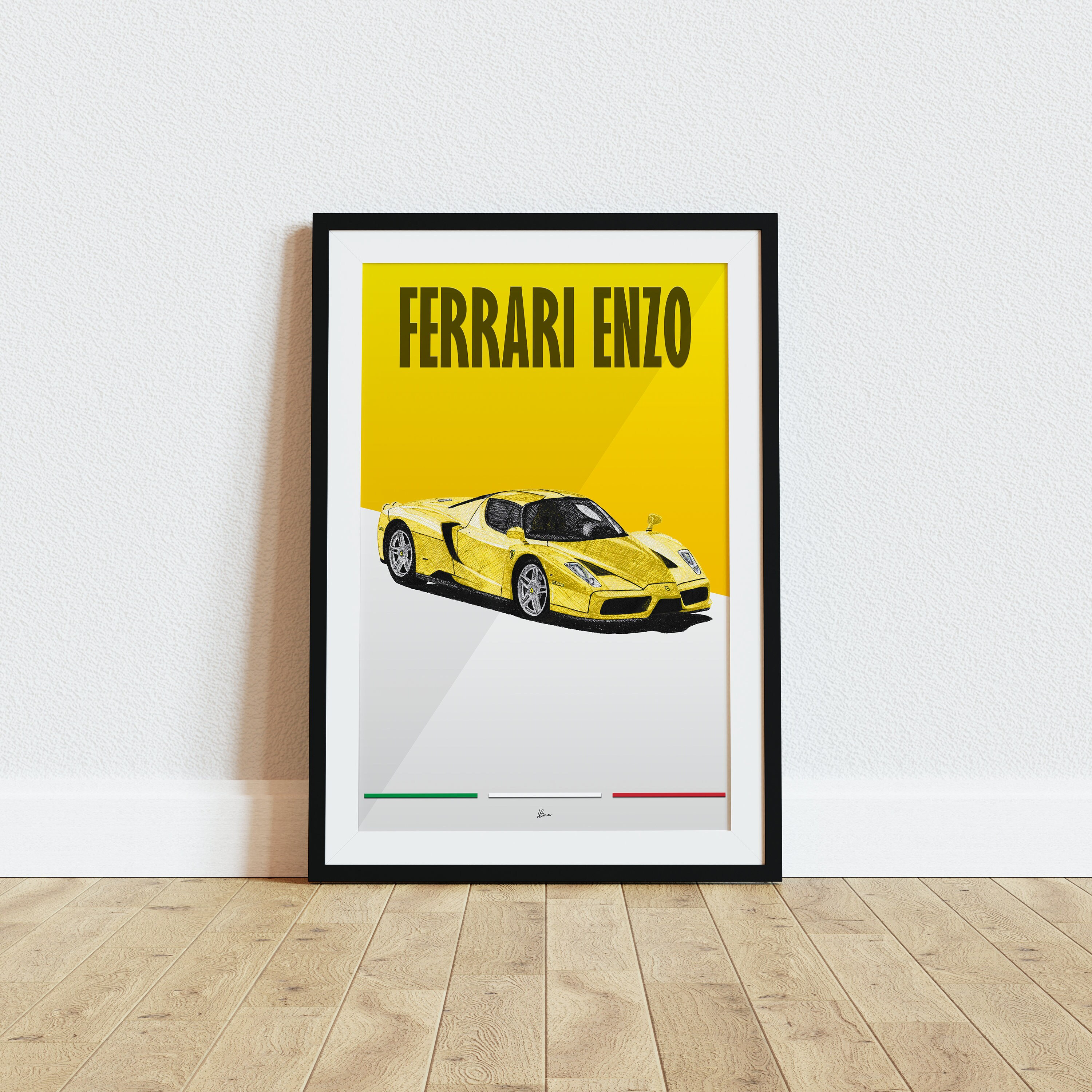 フェラーリ エンツォ ポスター イエロー 2000年代 モダン スーパーカー