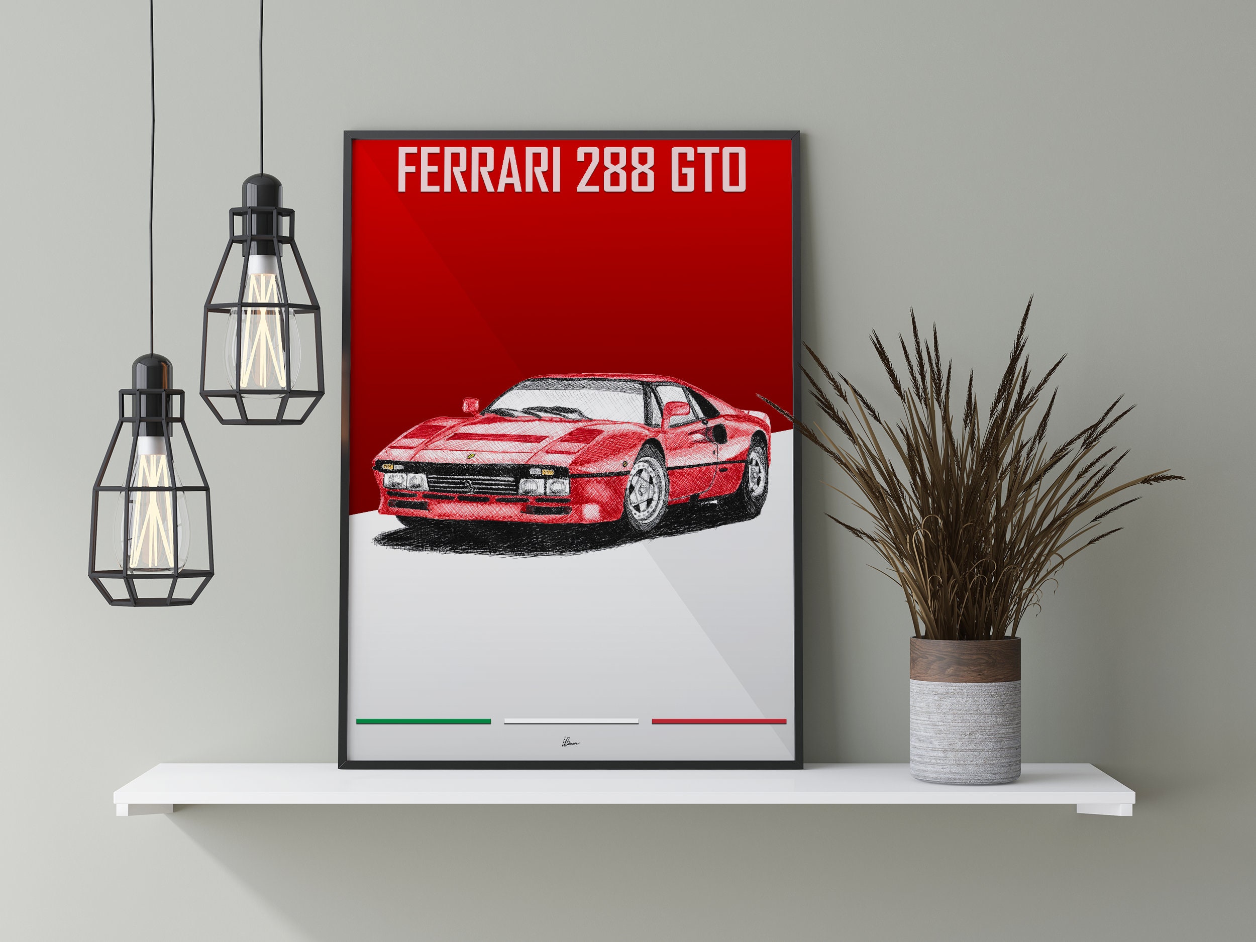Ferrari 288 GTO Poster Red 1980s Classic Supercars Wall Art - Etsy