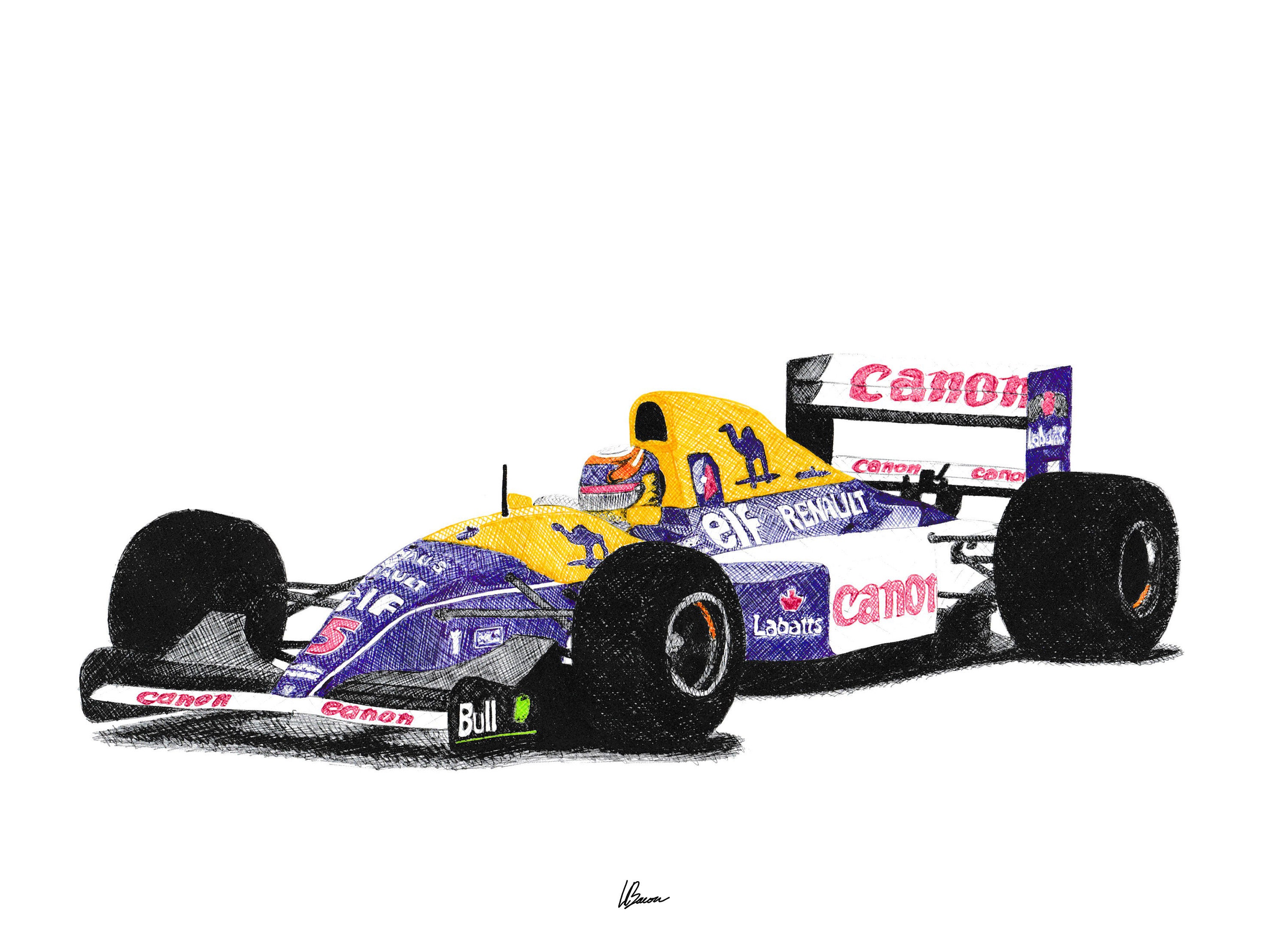 Williams FW14 Print Racing Icons: Formula One Wall Art - Etsy