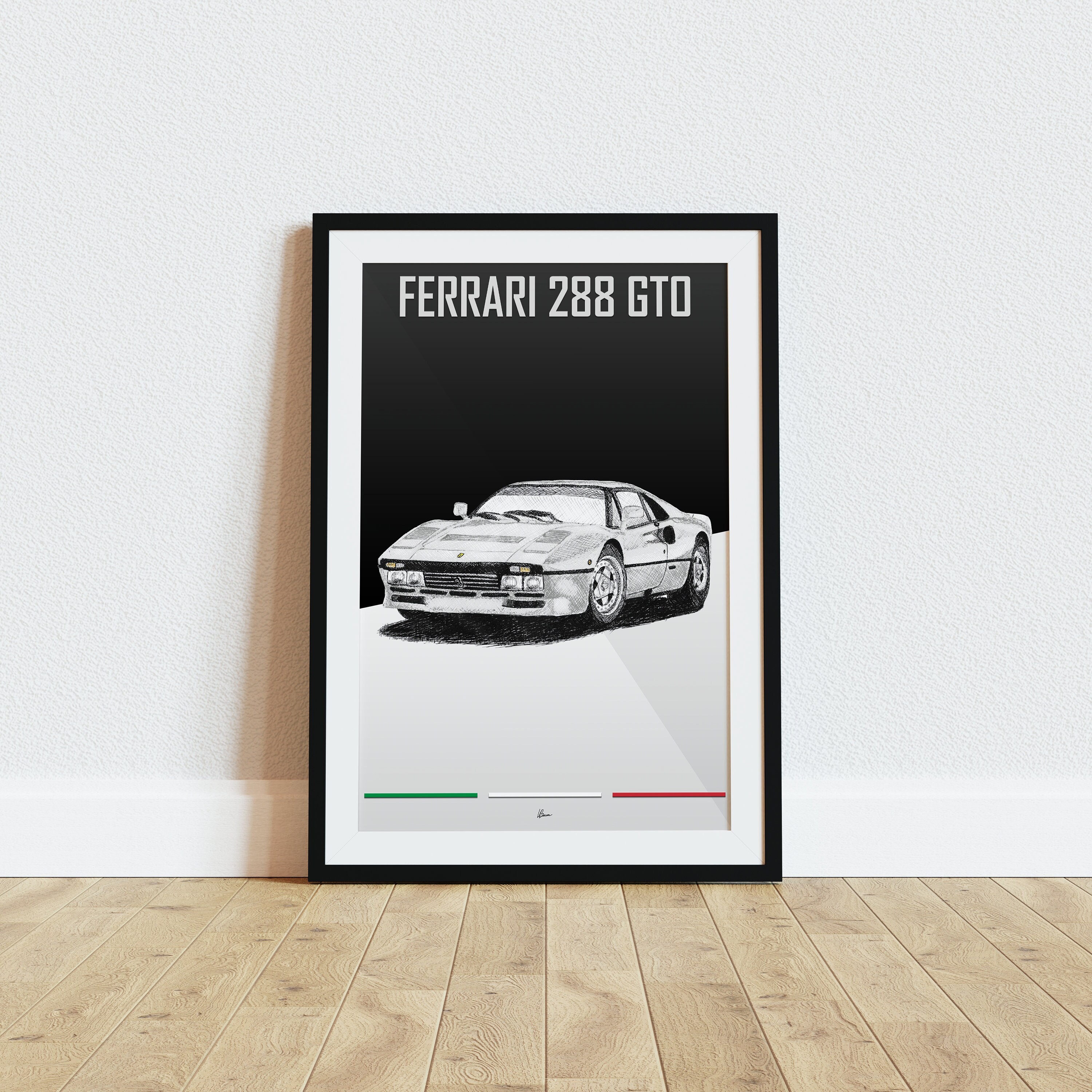 フェラーリ 288 GTO アート フェラーリ 288 GTO ポスター ホワイト 1980年代 クラシック スーパー