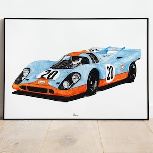 Porsche 917 Gulf Livery Print Racing Icons: Le Mans Prototypes Wall Art
