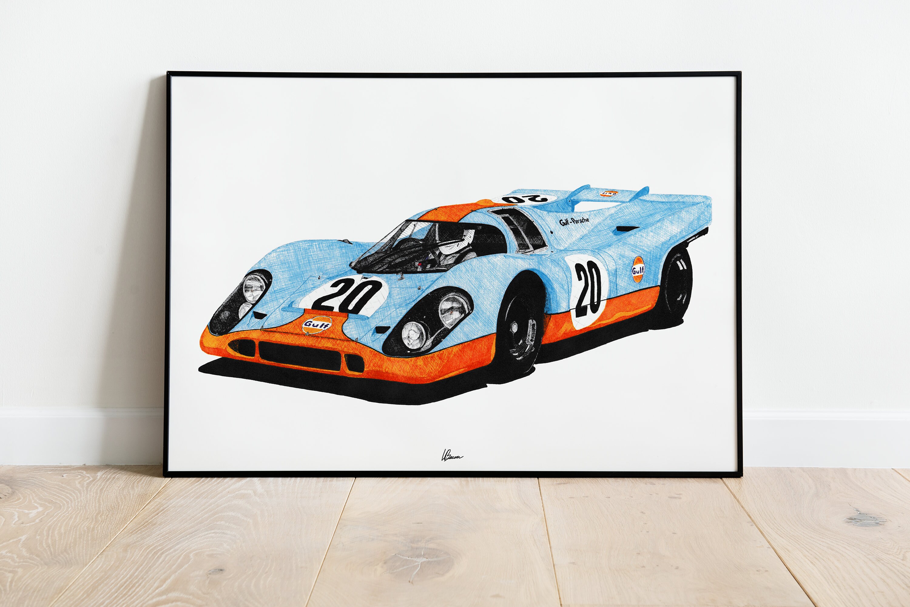 ABOUT VINTAGE 1960 RACING 限定 917 Gulf Porsche 917 Gulf Livery Print Racing Icons: Le Mans
