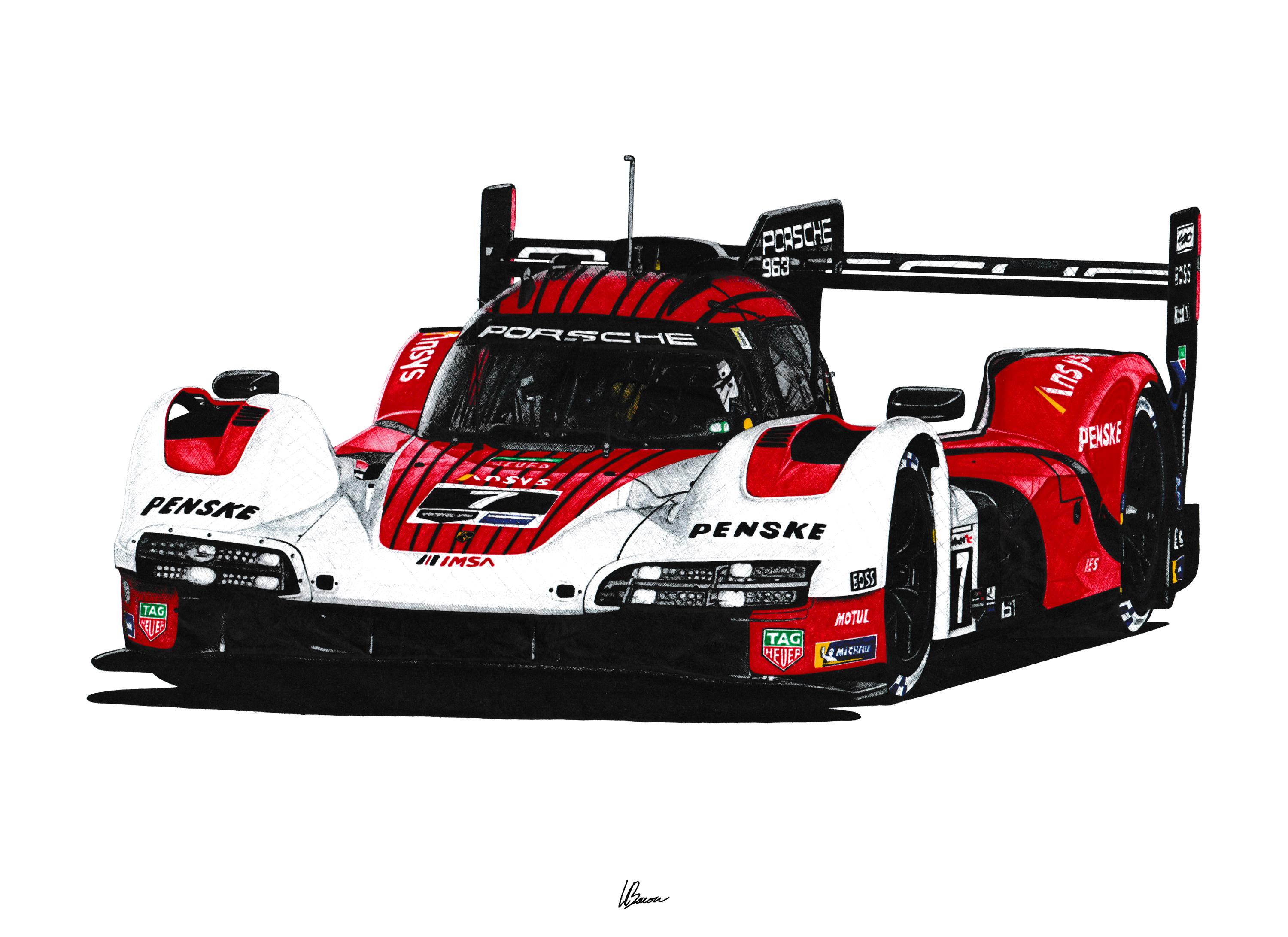 Affiche Porsche 963 Hypercar - WEC, 24h Du Mans - Art Mural Contemporain - Neuf