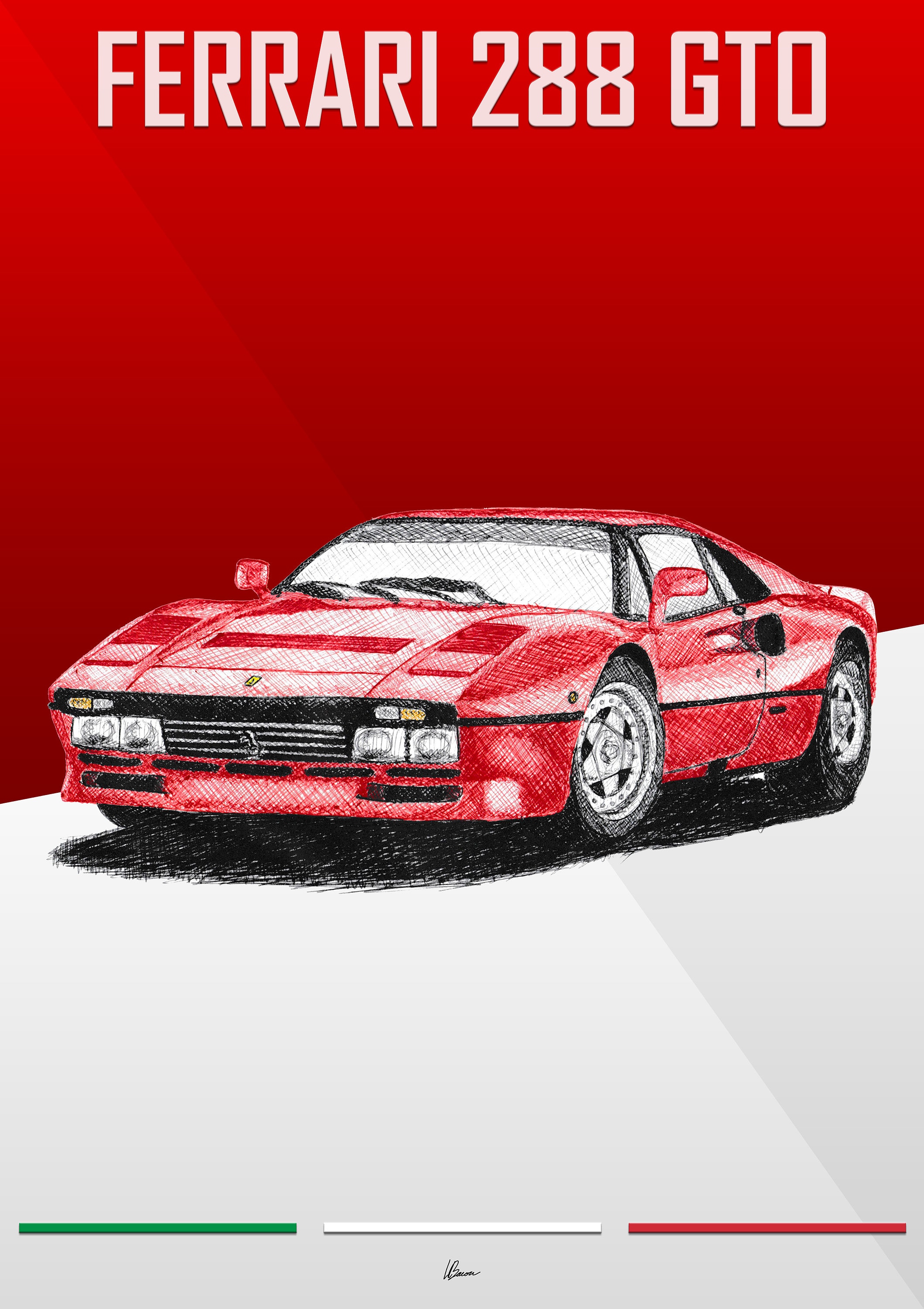 Ferrari 288 GTO Poster Red 1980s Classic Supercars Wall Art - Etsy