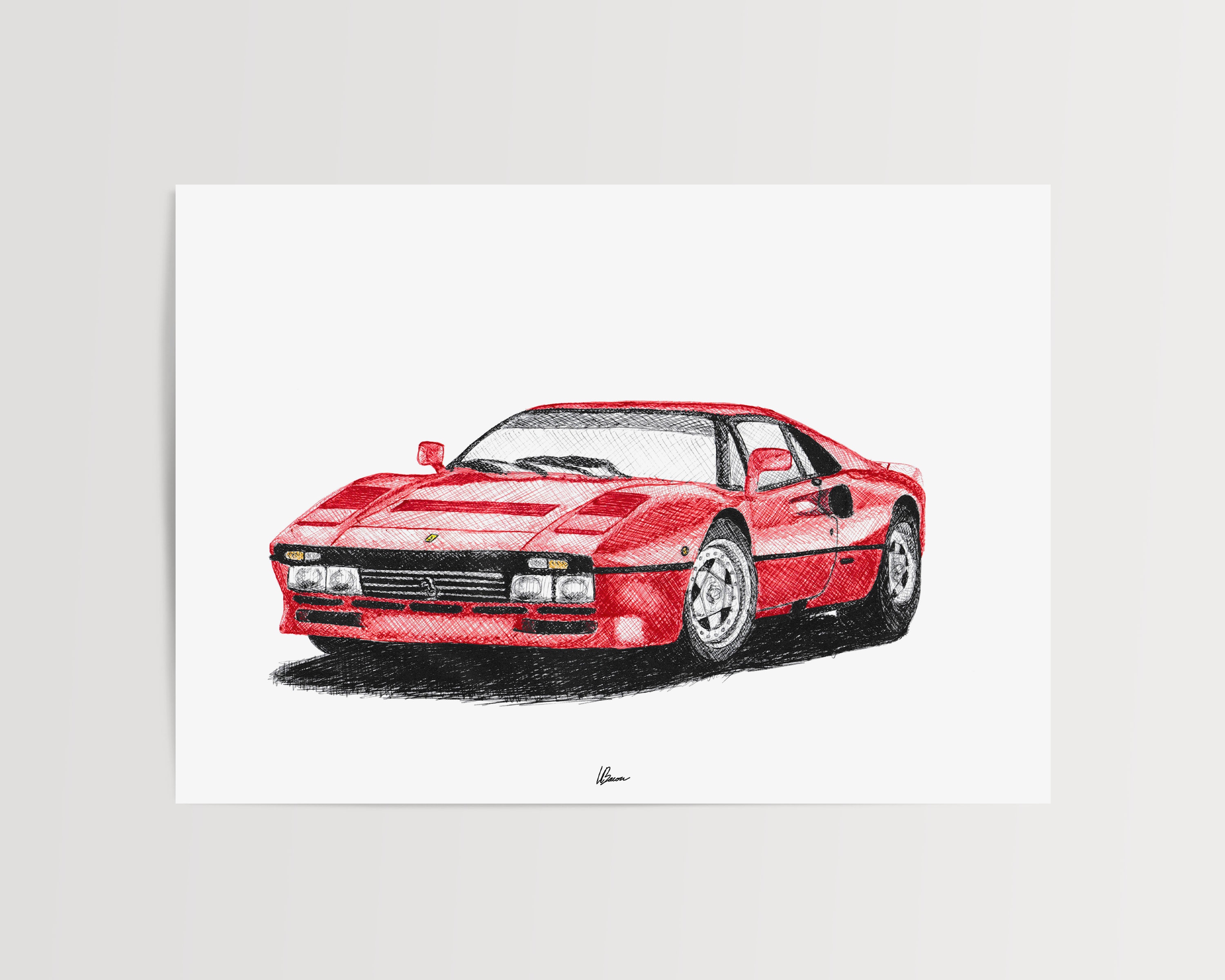 Ferrari 288 GTO Print 1980s Classic Supercars Wall Art - Etsy