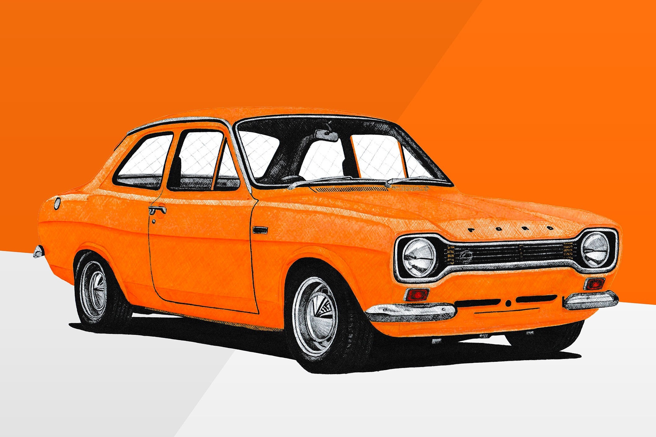 Ford Escort Mk1 Poster Orange 1960s Classics Wall Art - Etsy