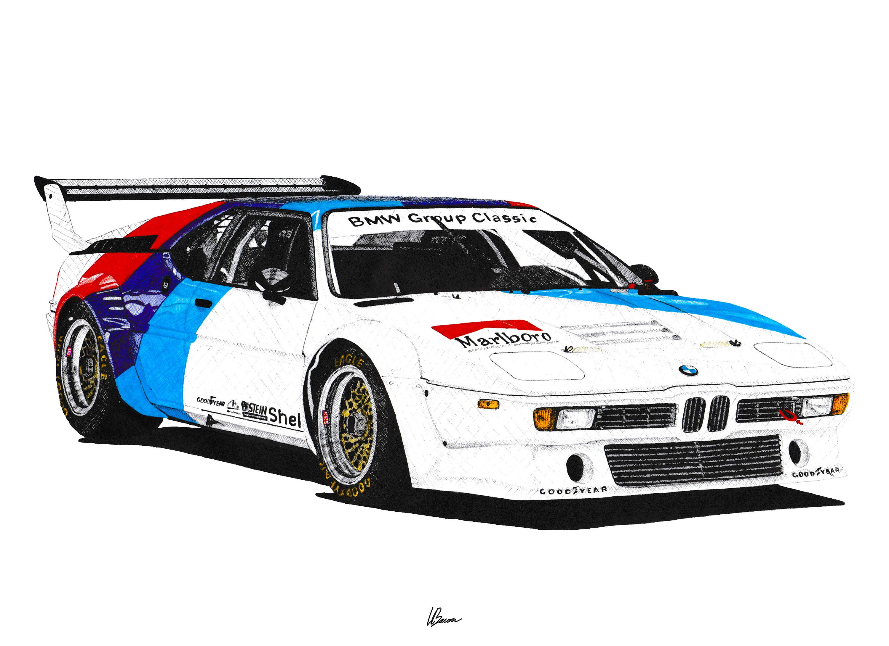 BMW M1 Print Racing Icons: Procar Wall Art - Etsy