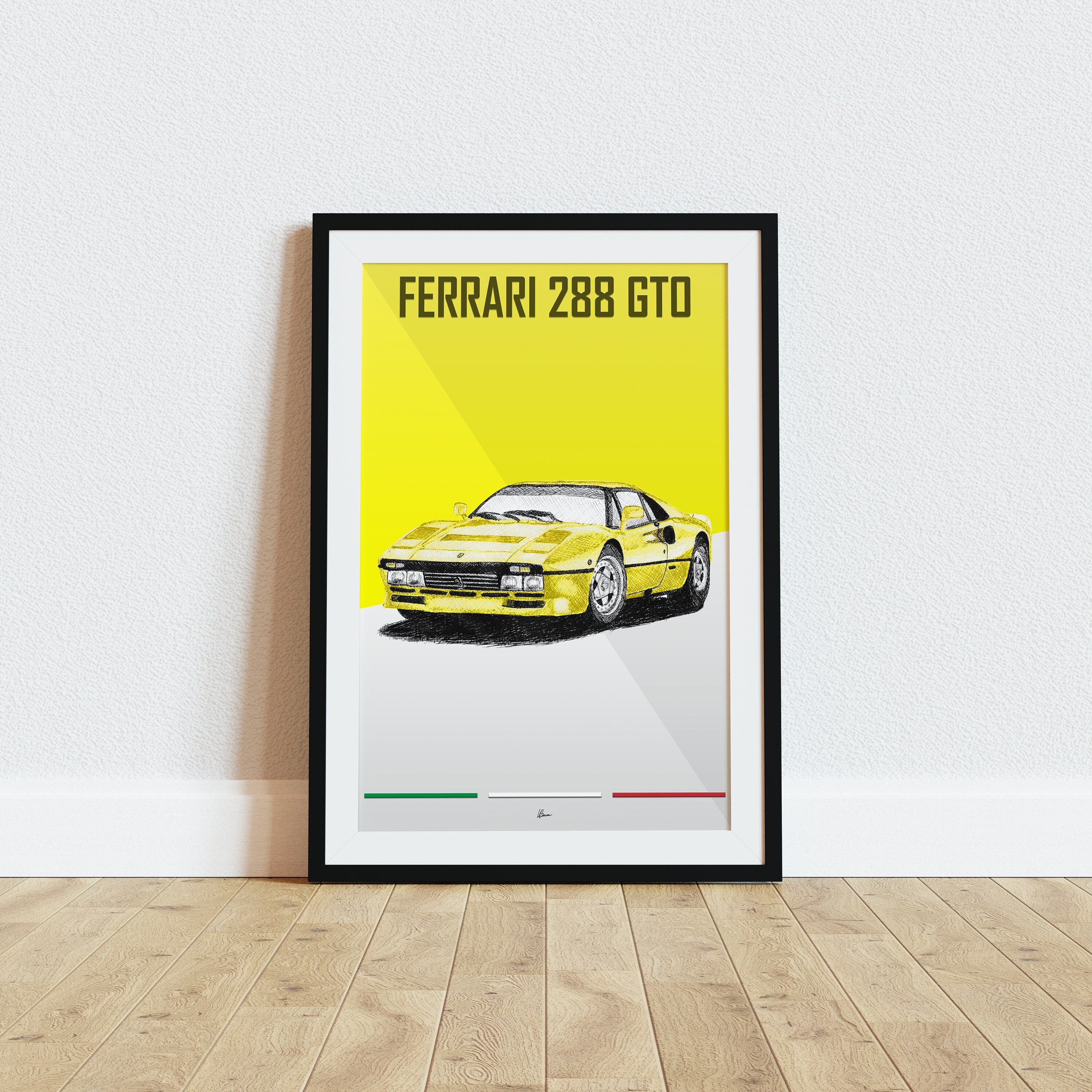 Ferrari 288 GTO Poster Yellow 1980s Classic Supercars Wall Art - Etsy
