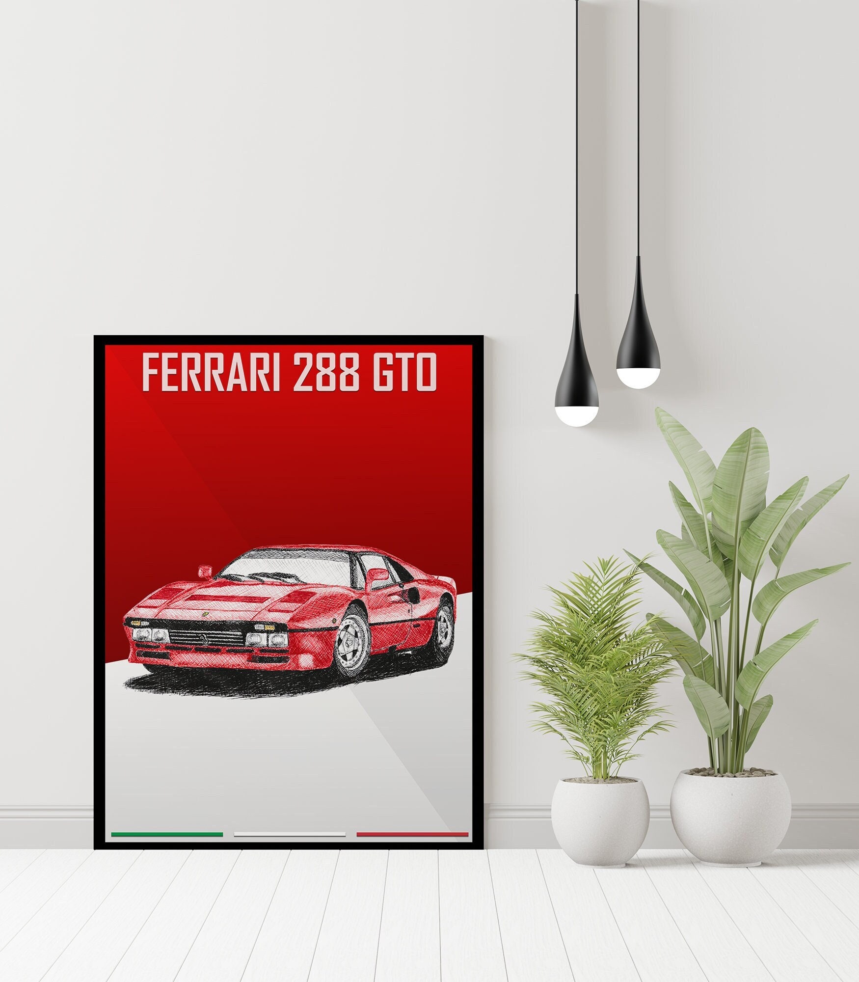 Ferrari 288 GTO Poster Red 1980s Classic Supercars Wall Art - Etsy