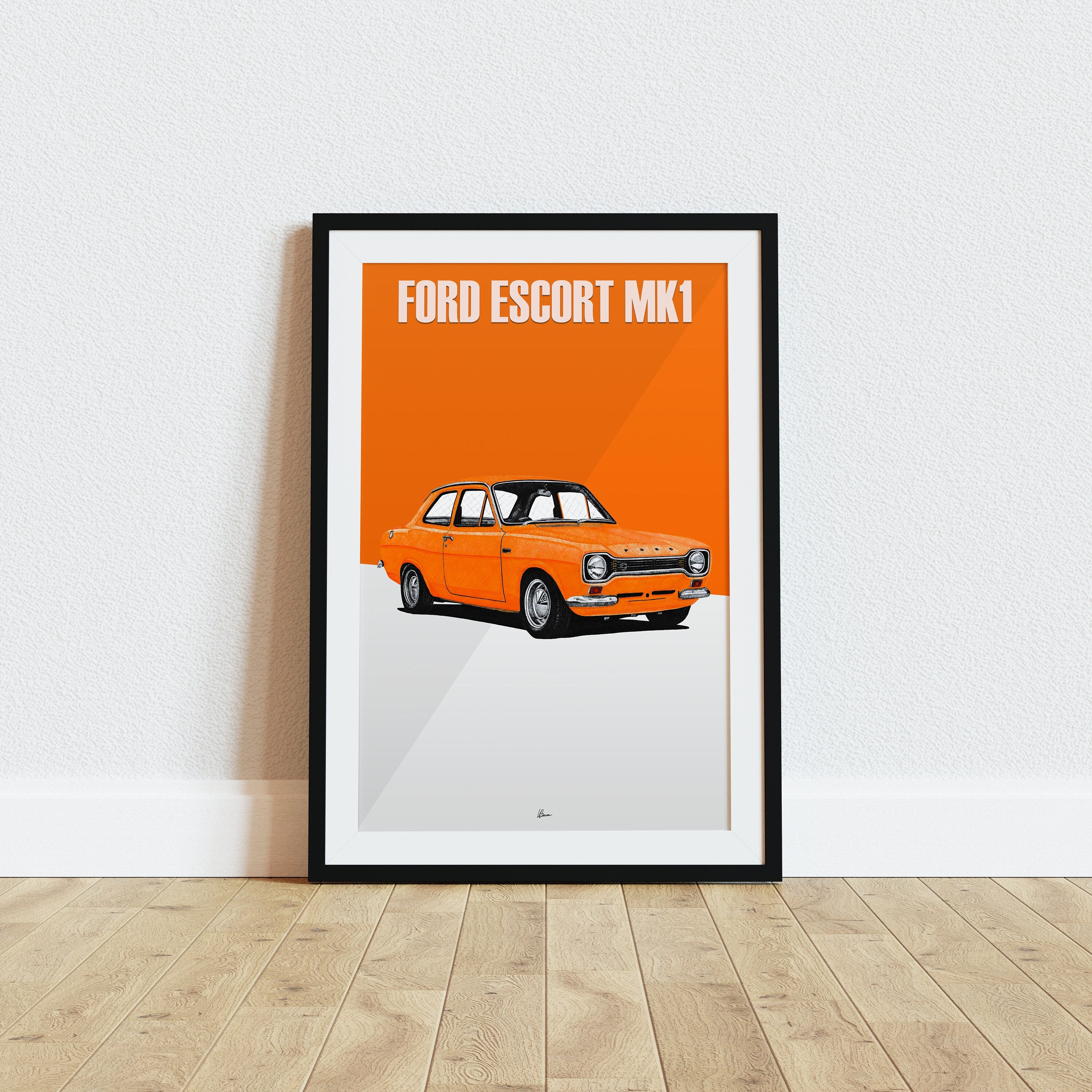 Ford Escort Mk1 Poster Orange 1960s Classics Wall Art - Etsy