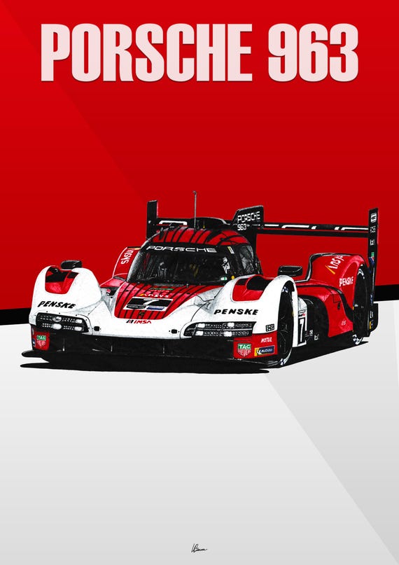 ポルシェ963ポスター レーシングアイコン：ル・マンプロトタイプ