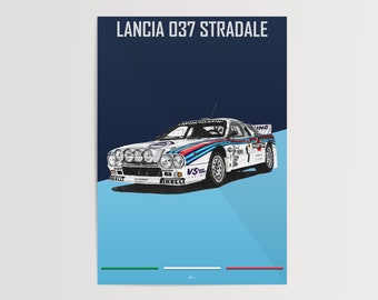 ランチア 037 ストラダーレ ポスター レーシングアイコン：ラリー 