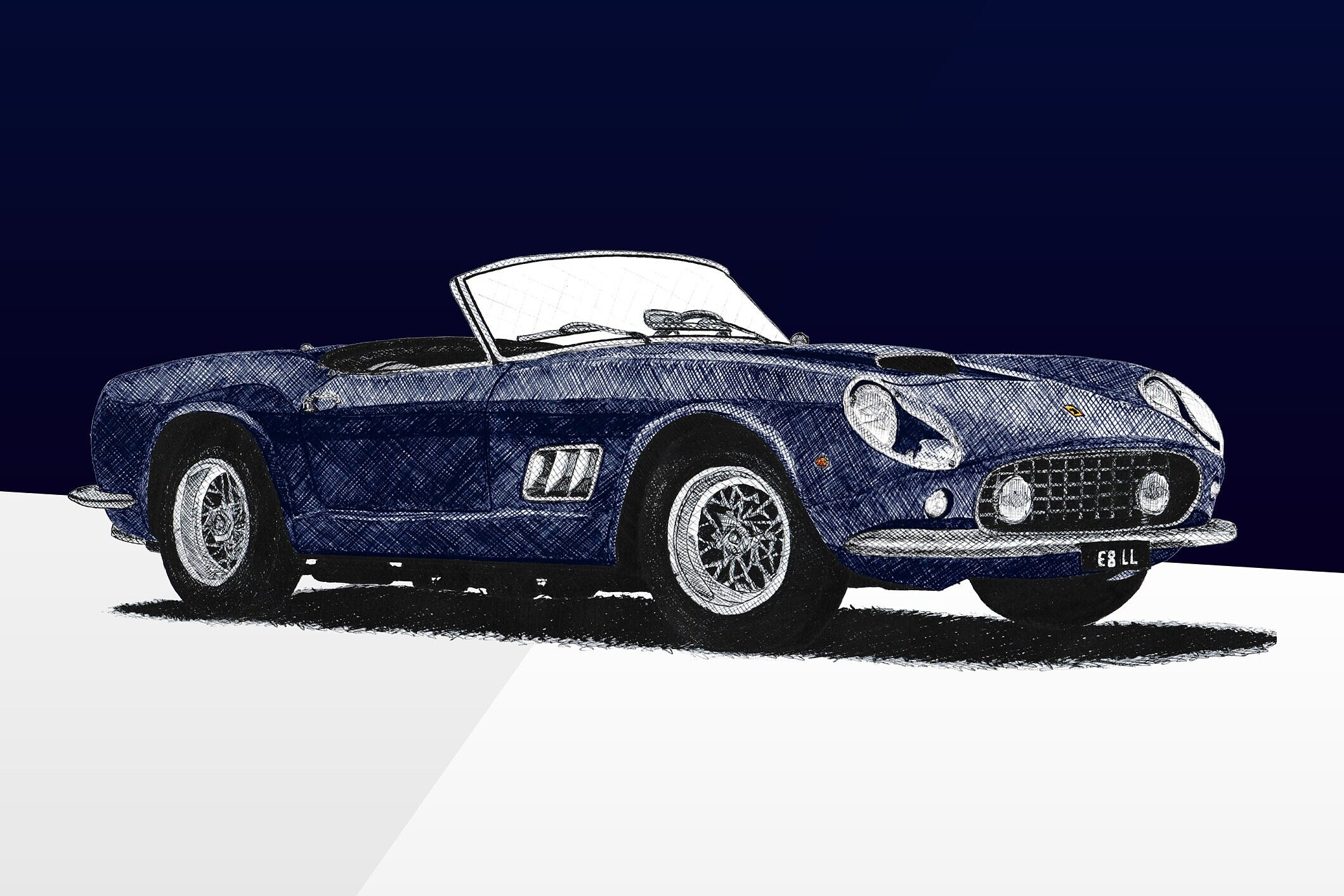 Ferrari 250 GT California Poster Blue 1950s Classics Wall Art - Etsy