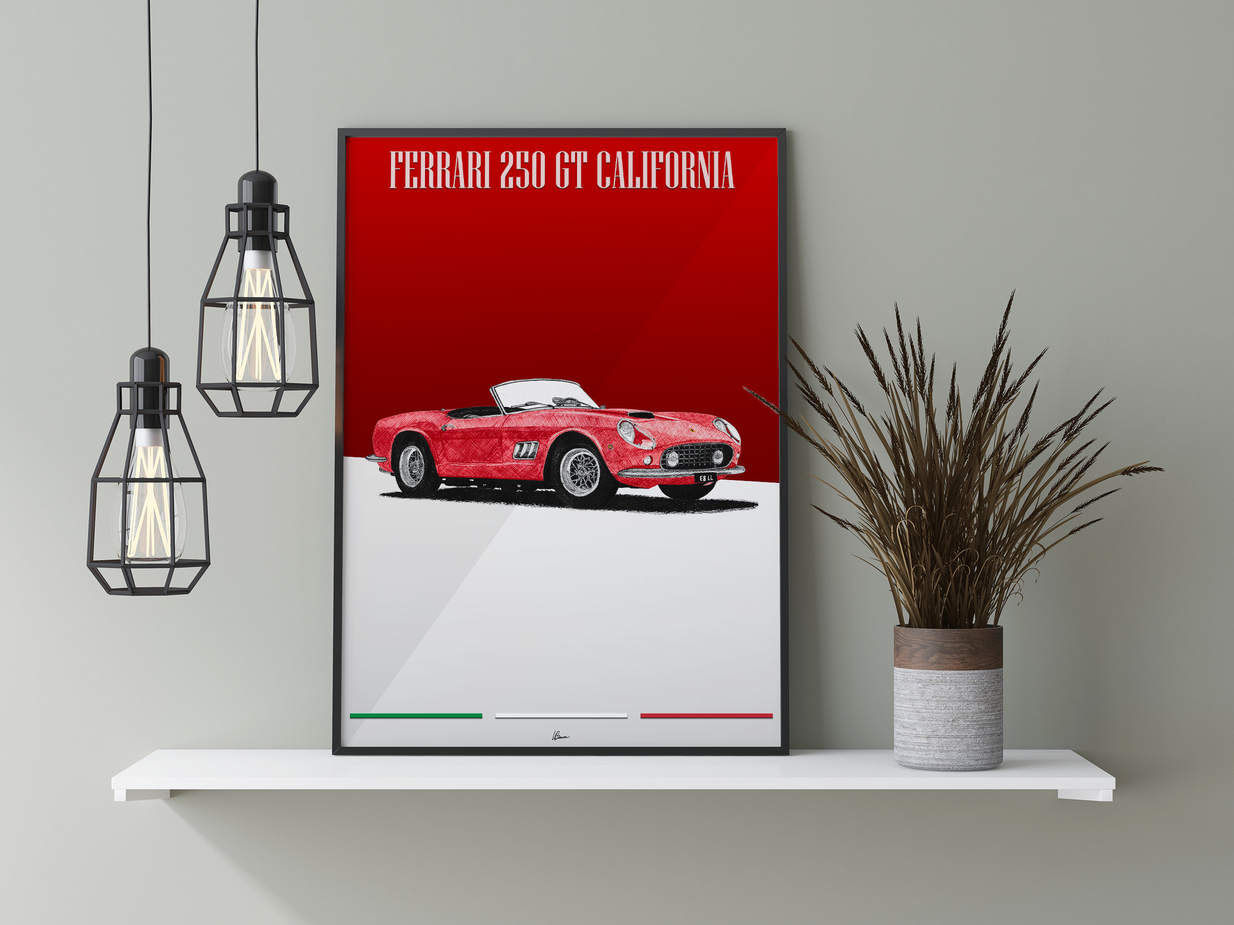 Ferrari 250 GT California Poster Red 1950s Classics Wall Art