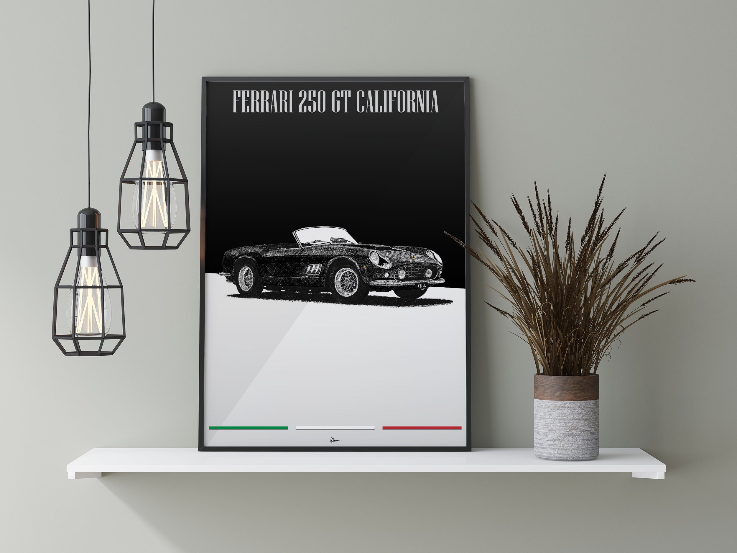 Ferrari 250 GT California Poster Black 1950s Classics Wall Art - Etsy
