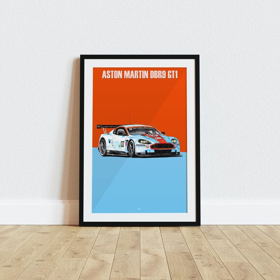 Aston Martin DBR9 GT1 Gulf Livery Poster Racing Icons: GT Legends