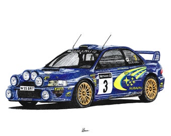 Subaru Impreza S6 WRC Print Racing Icons: Rally Wall Art - Etsy
