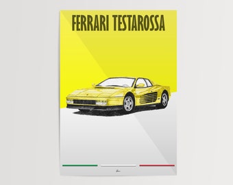 額縁 Displate YellowFerrari Limited Poster Ferrari 458 Yellow Poster Style Wall Art