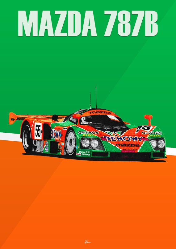 マツダ 787B ポスター レーシングアイコン：ル・マン プロトタイプ