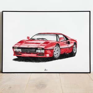 Ferrari 288 GTO Print 1980s Classic Supercars Wall Art