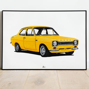 Ford Escort Mk1 Print 1960s Classics Wall Art