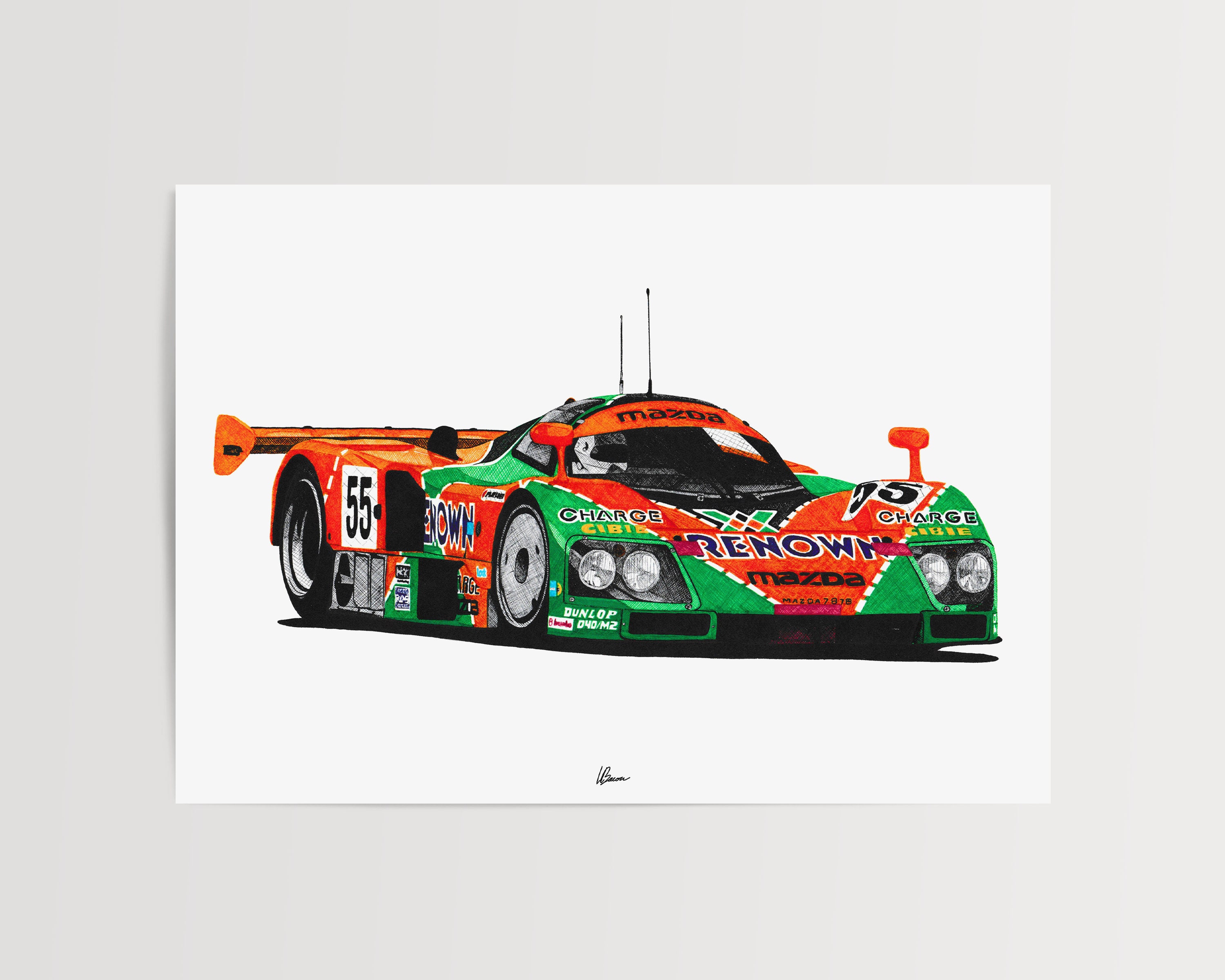 Mazda 787B Print Racing Icons: Le Mans Prototypes Wall Art - Etsy