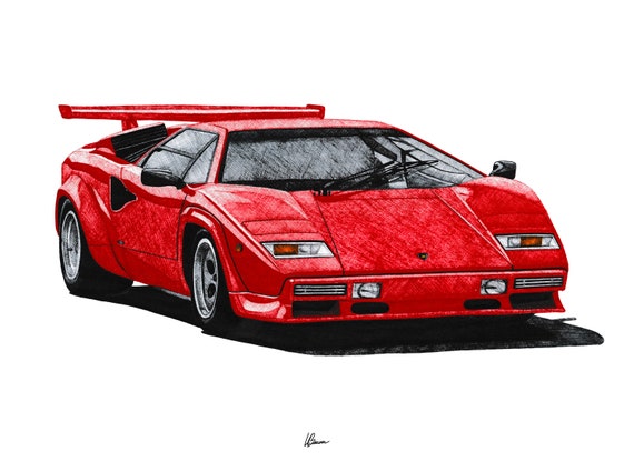 Lamborghini Countach Print 1970s Classic Supercars Wall Art - Etsy