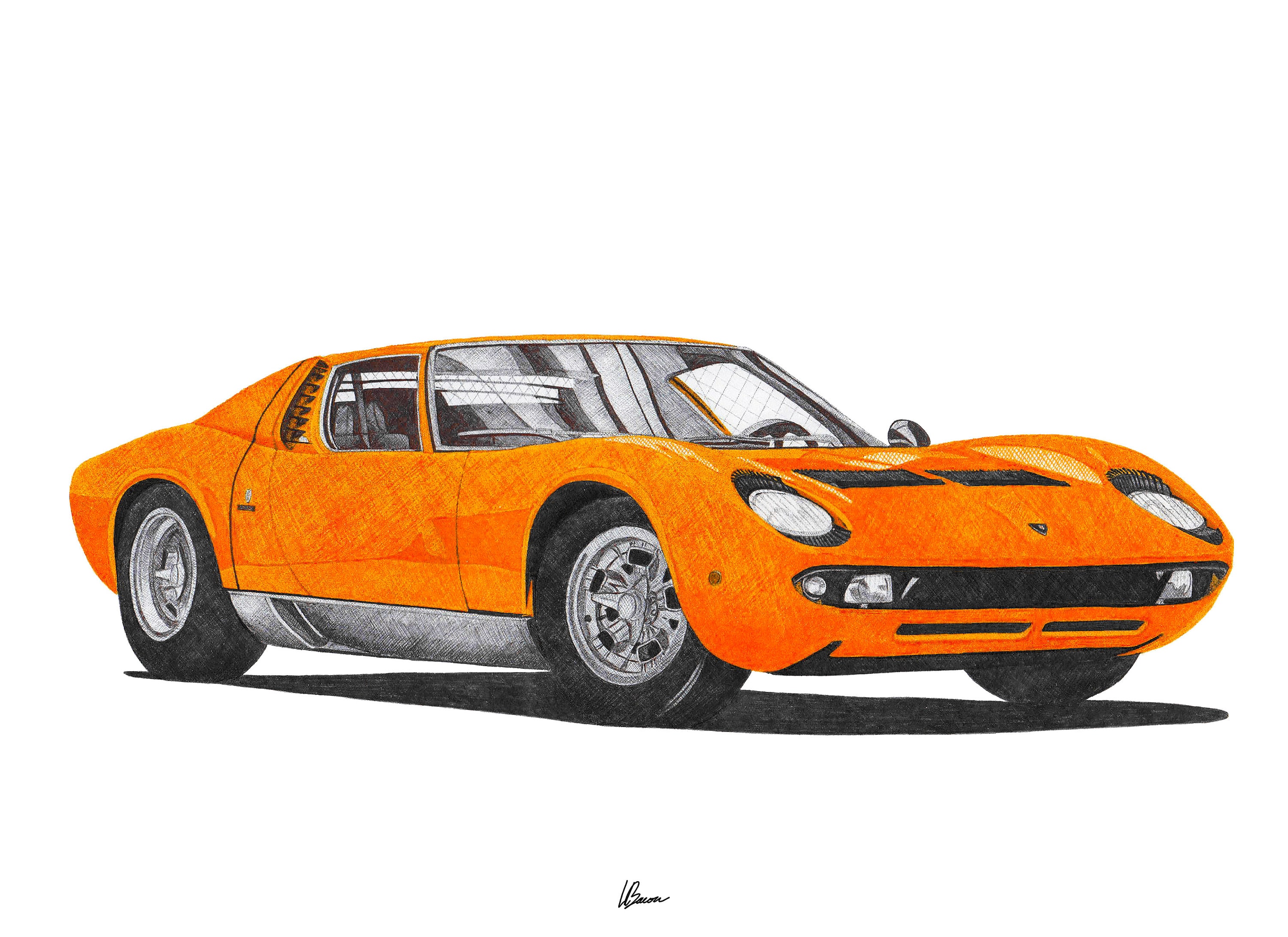 Lamborghini Miura Print 1960s Classics Wall Art - Etsy
