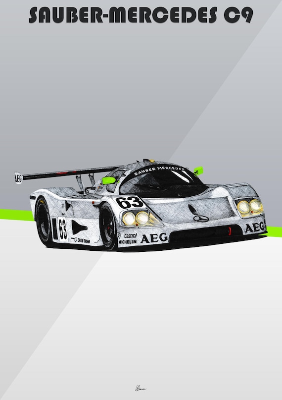 Sauber-mercedes C9 Poster Silver Racing Icons: Le Mans Prototypes