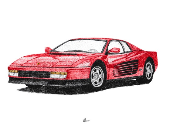 Ferrari Testarossa Print 1980s Classic Supercars Wall Art - Etsy