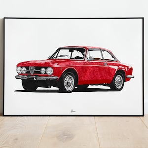 Alfa Romeo 1750 GTV Print 1960s Classics Wall Art