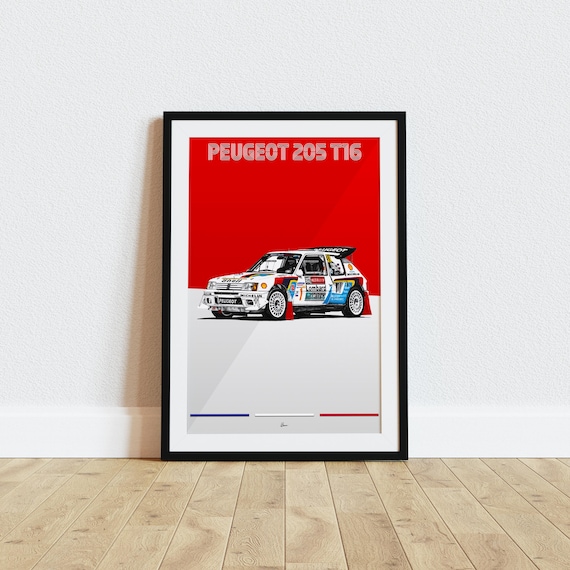 Peugeot 205 T16 Poster Red Racing Icons: Rally Wall Art - Etsy