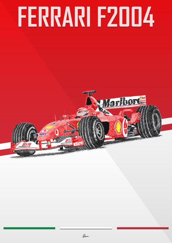 フェラーリF1 ポスター Ferrari F2004 Poster Racing Icons: Formula One Wall Art - Etsy Israel