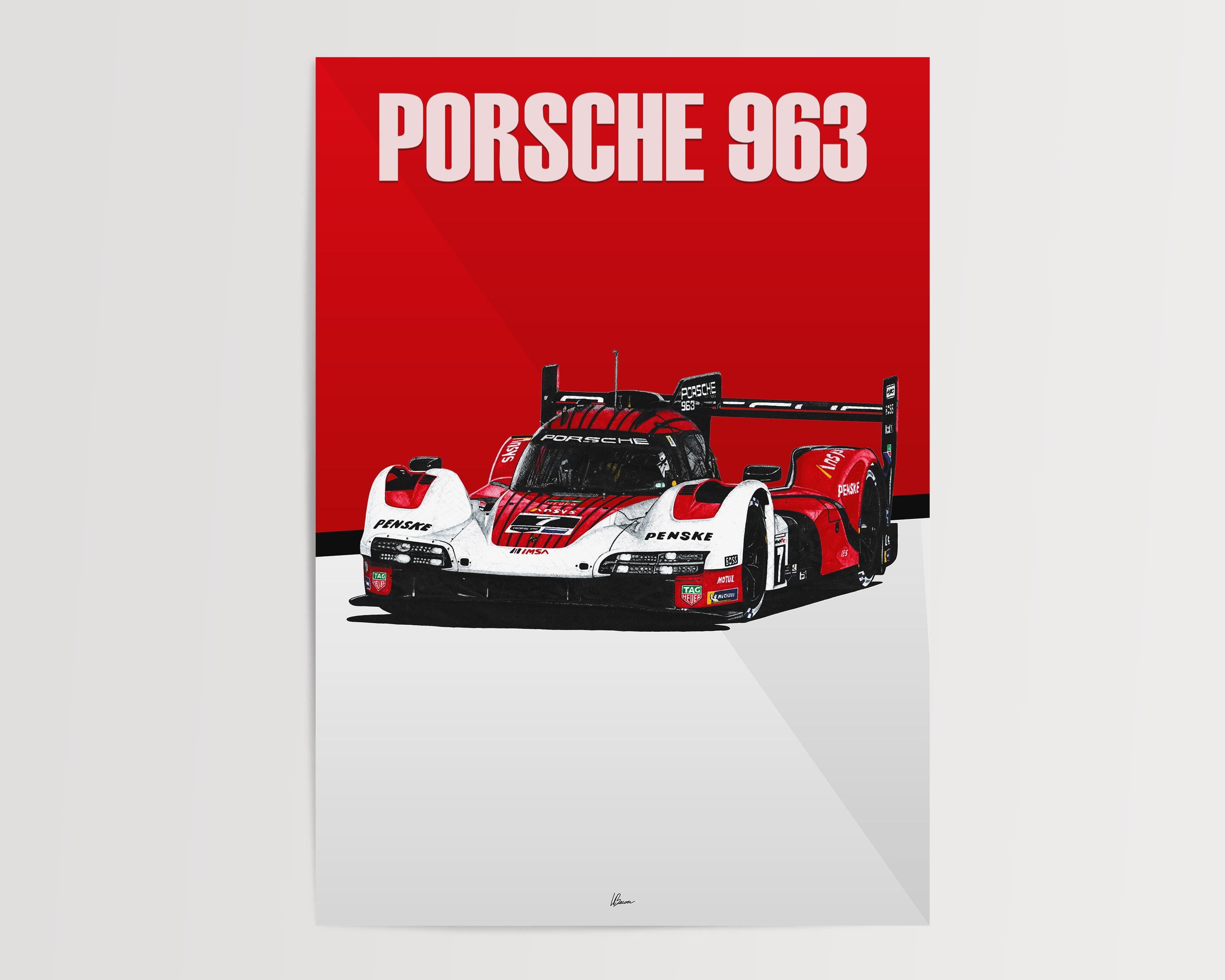 ポルシェ963ポスター レーシングアイコン：ル・マンプロトタイプ