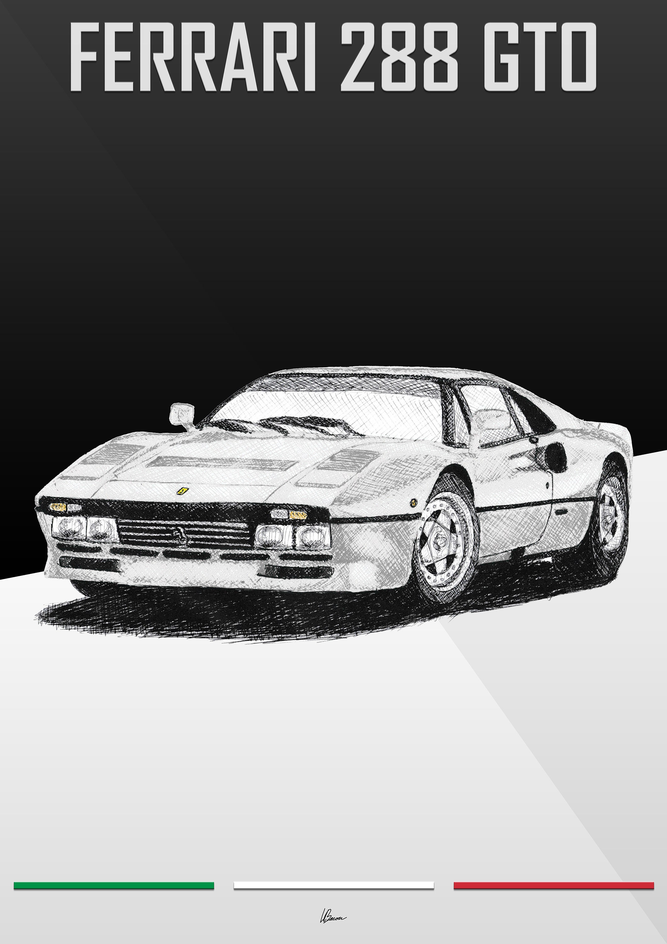 Ferrari 288 GTO Poster White 1980s Classic Supercars Wall Art - Etsy
