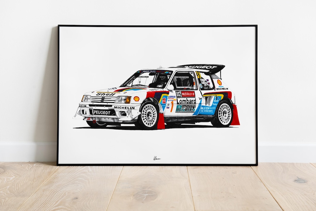 Peugeot 205 T16 Print Racing Icons: Rally Wall Art - Etsy