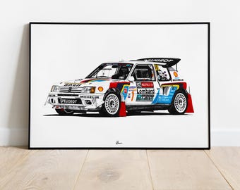 Peugeot 205 T16 Print Racing Icons: Rally Wall Art
