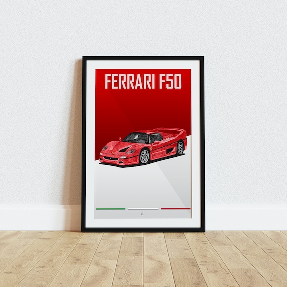 フェラーリ F50 ポスター レッド 1990年代 クラシック スーパーカー