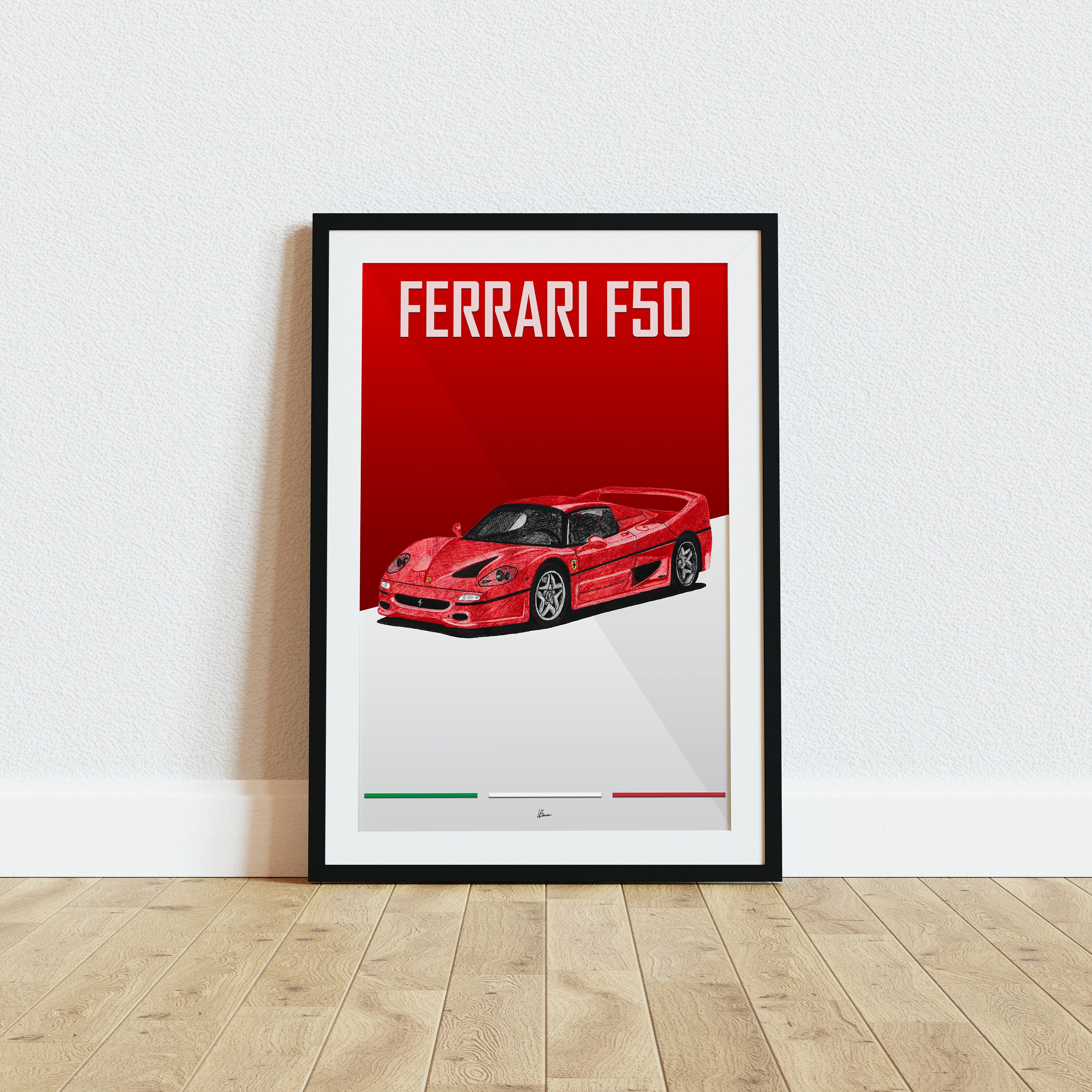 Ferrari F50 Poster Red 1990s Classic Supercars Wall Art - Etsy